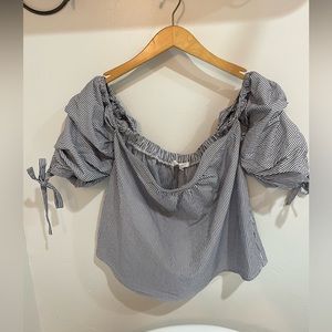 Active USA cotton summer off shoulder top with ties size large